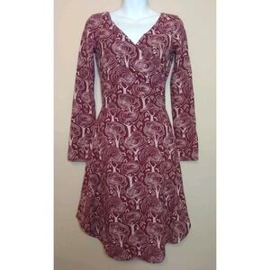 blue platypus Women‎ Plum White Trees Acorns Autumn Fall dress Size XS